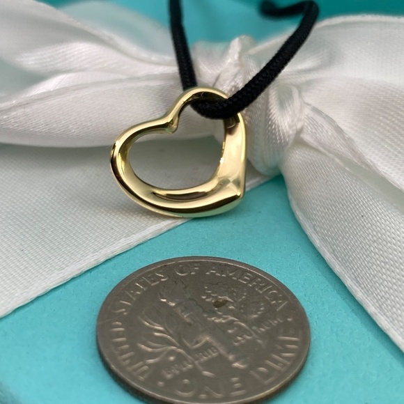 Tiffany & Co Elsa Peretti gold open heart necklace 18k box - Picture 4 of 6